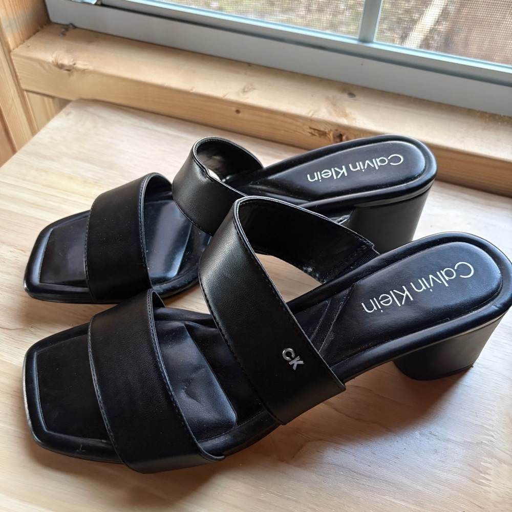 Calvin Klein Black Heeled Sandals